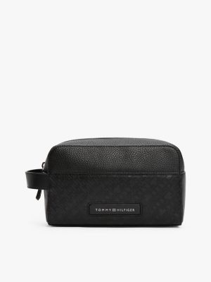 trousse de toilette à monogramme th noir pour hommes tommy hilfiger