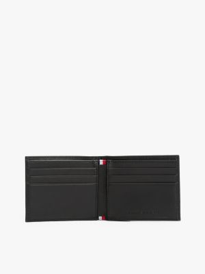 schwarz th business kreditkarten-lederbrieftasche für herren - tommy hilfiger