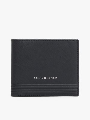 black th business card and coin wallet for men tommy hilfiger