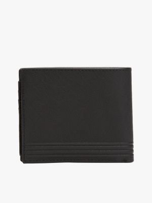 portafogli bifold th business in pelle nero da uomini tommy hilfiger