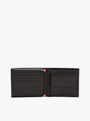 portefeuille th business en cuir deux volets noir pour hommes tommy hilfiger