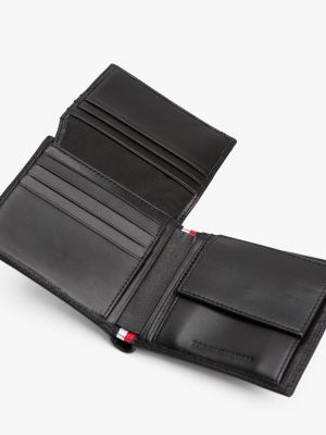 black th business leather bifold wallet for men tommy hilfiger