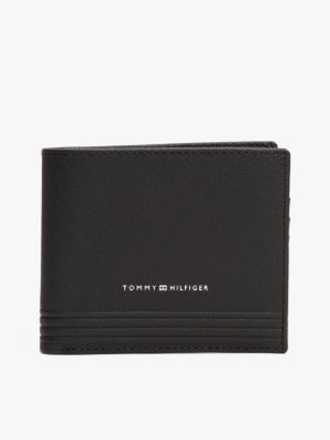 schwarz th business bifold-brieftasche aus leder für herren - tommy hilfiger