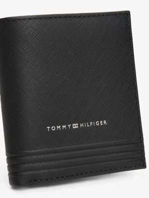 portefeuille deux volets th business en cuir noir pour hommes tommy hilfiger