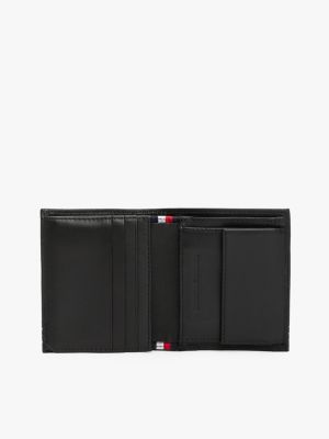 portefeuille deux volets th business en cuir noir pour hommes tommy hilfiger