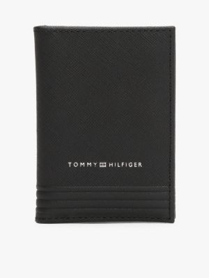 black th business leather bifold wallet for men tommy hilfiger