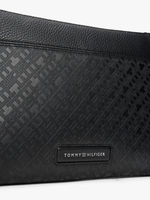 schwarz th monogram etuitasche für herren - tommy hilfiger