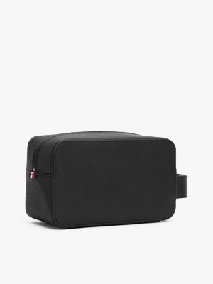 trousse de toilette th business en cuir noir pour hommes tommy hilfiger