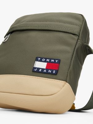 sac reporter essential à bandoulière kaki pour hommes tommy jeans