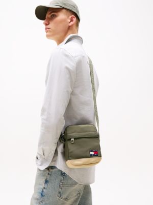 sac reporter essential à bandoulière kaki pour hommes tommy jeans