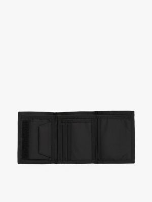 black essential logo trifold wallet for men tommy jeans