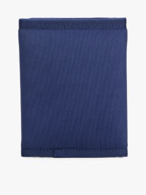 cartera plegable en tres partes essential azul de hombres tommy jeans