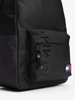 sac à dos arrondi essential à logo noir pour hommes tommy jeans