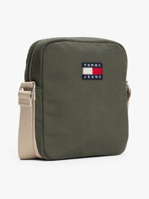 khaki retro bi-colour reporter bag for men tommy jeans