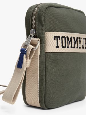 khaki retro bi-colour reporter bag for men tommy jeans