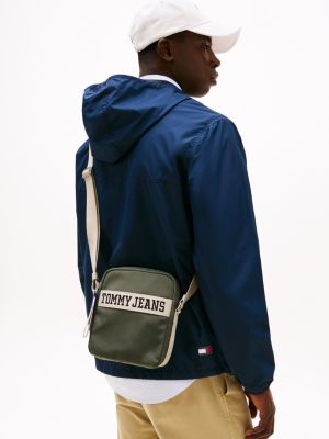 khaki retro bi-colour reporter bag for men tommy jeans