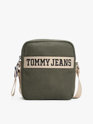 bolso reporter retro bicolor khaki de hombres tommy jeans