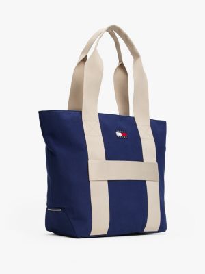 multi zweifarbige tote-bag im retro-design für herren - tommy jeans