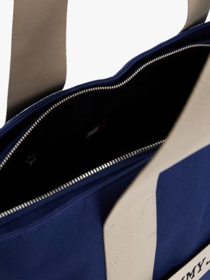 multi retro bi-colour tote bag for men tommy jeans