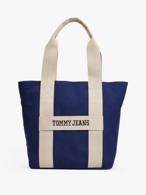 multi zweifarbige tote-bag im retro-design für herren - tommy jeans