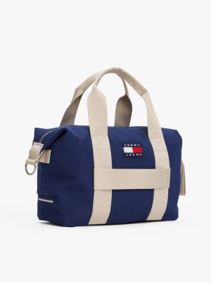 multi zweifarbige duffelbag im retro-design für herren - tommy jeans