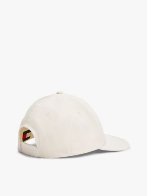 cappello da baseball con stemma ricamato bianco da uomini tommy jeans