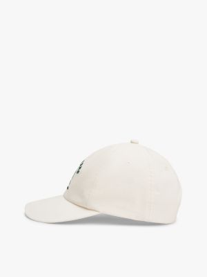 cappello da baseball con stemma ricamato bianco da uomini tommy jeans