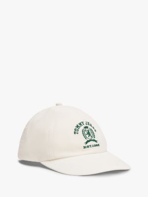 white baseball-cap mit aufgesticktem wappen für herren - tommy jeans