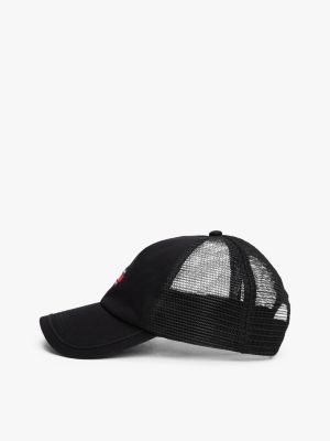 black heritage mesh panel baseball cap for men tommy jeans