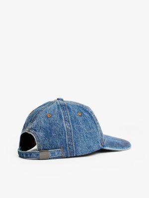 blau heritage baseball-cap aus denim für herren - tommy jeans