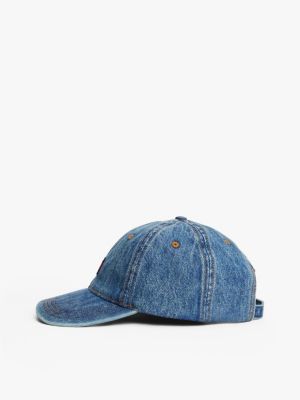 blau heritage baseball-cap aus denim für herren - tommy jeans