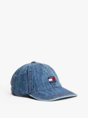 cappello da baseball heritage in denim blue da uomini tommy jeans