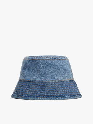 cappello a secchiello heritage in denim blu da uomini tommy jeans