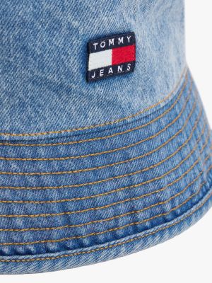 blau heritage fischerhut aus denim für herren - tommy jeans