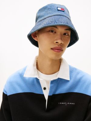 blue heritage denim bucket hat for men tommy jeans