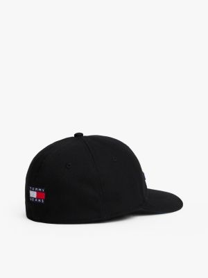 black retro logo baseball cap for men tommy jeans