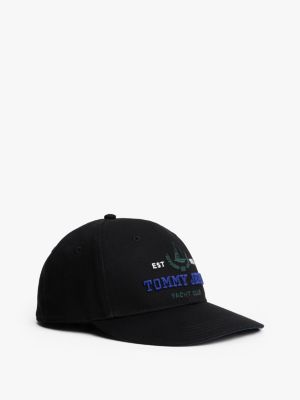 black retro logo baseball cap for men tommy jeans