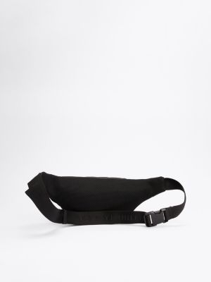 black rubberised logo bum bag for men tommy hilfiger