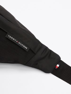 black rubberised logo bum bag for men tommy hilfiger