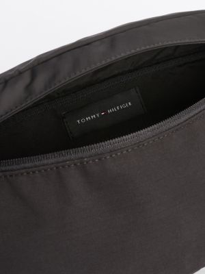 black rubberised logo bum bag for men tommy hilfiger