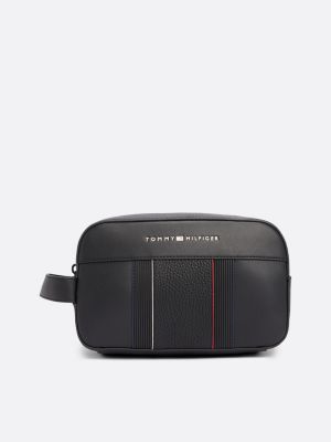 black metal logo washbag for men tommy hilfiger