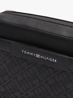 zwart th monogram reportertas voor heren - tommy hilfiger