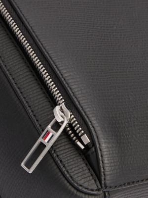 schwarz th business leder-reportertasche für herren - tommy hilfiger