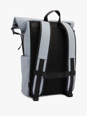 blau rolltop-rucksack mit logo für herren - tommy hilfiger