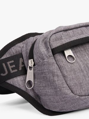 grey essential repeat logo bum bag for men tommy jeans