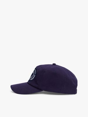 purple logo patch baseball cap for men tommy jeans