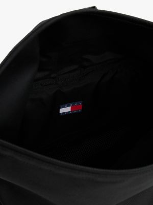 black essential roll-top backpack for men tommy jeans