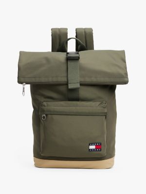 multi essential roll-top backpack for men tommy jeans