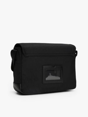 schwarz essential crossbody-messenger-tasche für herren - tommy jeans