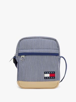 borsa reporter essential a righe multi da uomini tommy jeans